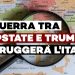 Mappa d'Europa con lente d'ingrandimento sull'Italia