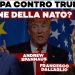 Donald Trump con la bandiera americana alle spalle, Andrew Spannaus e Francesco Dall'Aglio