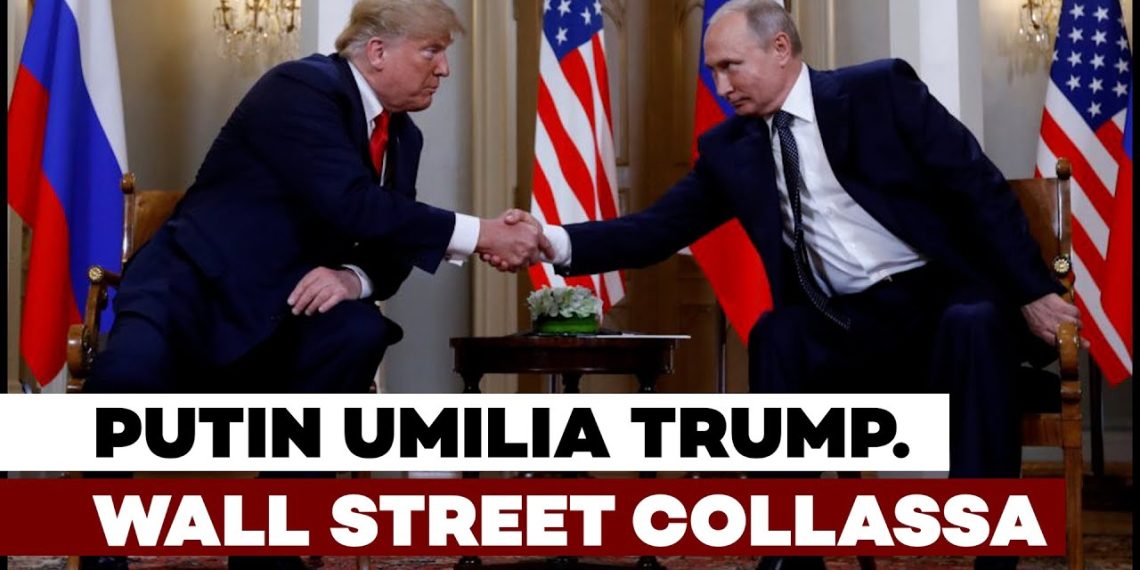 Donald Trump e Vladimir Putin si stringono la mano in un contesto ufficiale
