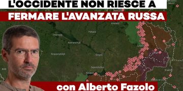 Mappa del fronte russo- ucraino con Alberto Fazolo in primo piano