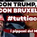 Marrucci con elmetto da cantiere con Donald Trump sullo sfondo