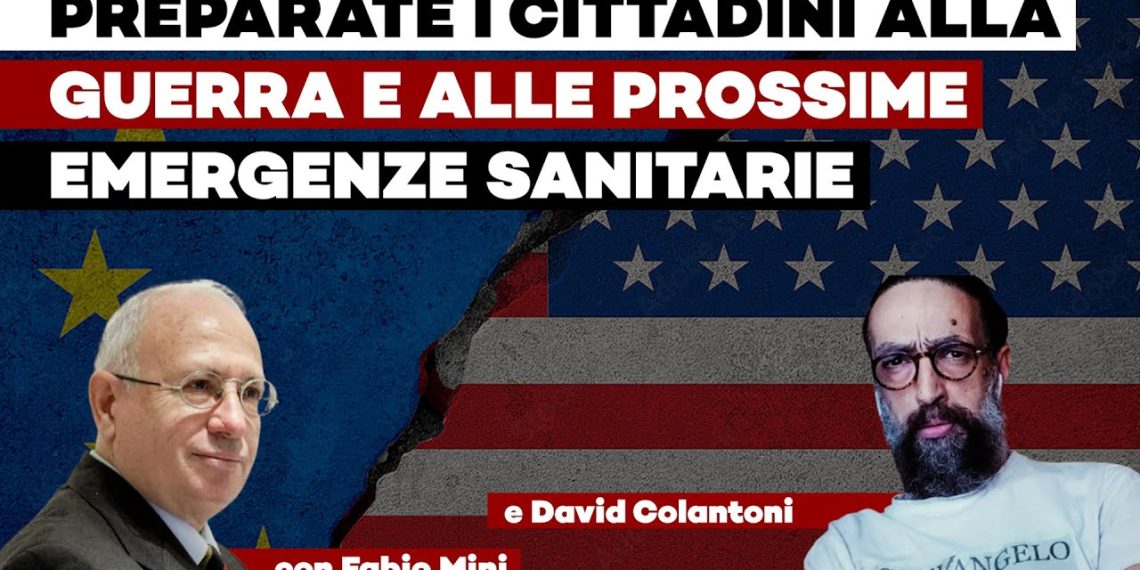 Bandiere USA e Ue con Fabio Mini e David Colantoni in primo piano