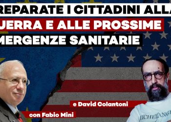 Bandiere USA e Ue con Fabio Mini e David Colantoni in primo piano