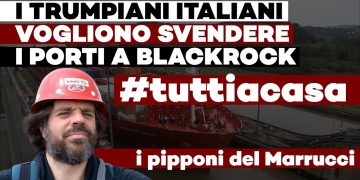 Nave cargo nel canale di Panama con Giuliano Marrucci in primo piano