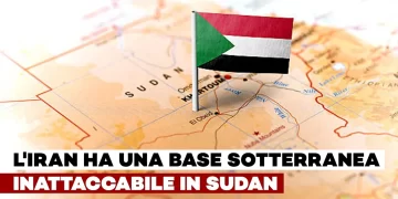 Cartina geografica del Sudan con una bandierina iraniana puntata su Khartoum