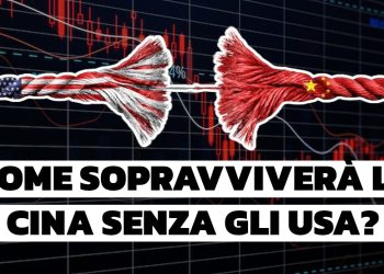 Corda USA e corda cinese con l'ultimo filo che le tiene unite
