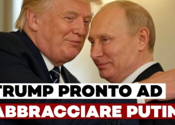 Donald Trump e Vladimir Putin abbracciati