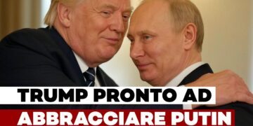 Donald Trump e Vladimir Putin abbracciati