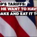 Donald Trump seminascosto da una bandiera USA