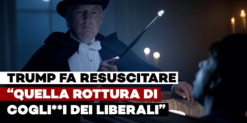 Donald Trump vestito da mago elegante