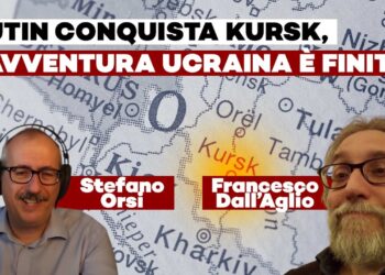 Mappa dell'oblast di Kursk con Stefano Orsi e Francesco dall'Aglio in primo piano