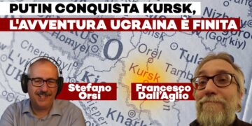 Mappa dell'oblast di Kursk con Stefano Orsi e Francesco dall'Aglio in primo piano