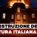 Palazzo della cultura in fiamme