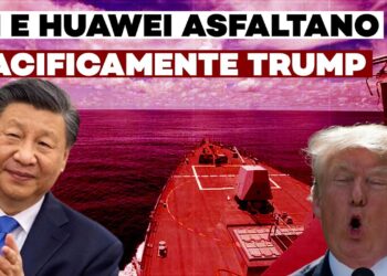 Xi Jinping e Donald Trump con alle spalle una portaerei