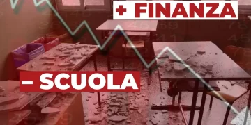 Aula scolastica in macerie