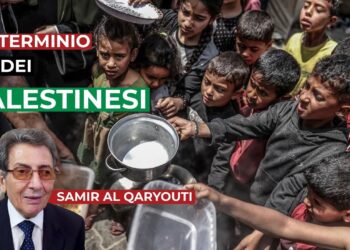 Bambini palestinesi affamati. Samir Al Qaryouti in primo piano