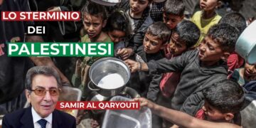 Bambini palestinesi affamati. Samir Al Qaryouti in primo piano