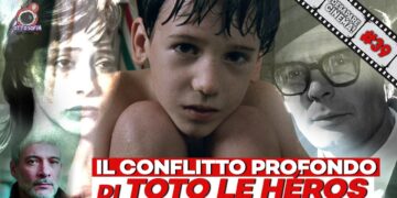 Collage di attori con Marcello Mastroianni e Federico Greco in primo piano
