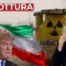 Donald Trump, Benjamin Netanhyau con alle spalle un bidone con il simbolo della radioattività