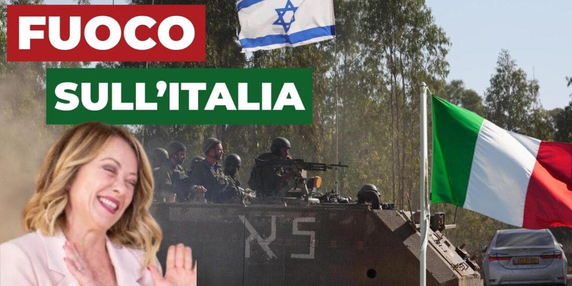 Esercito israeliano con Giorgia Meloni in primo piano