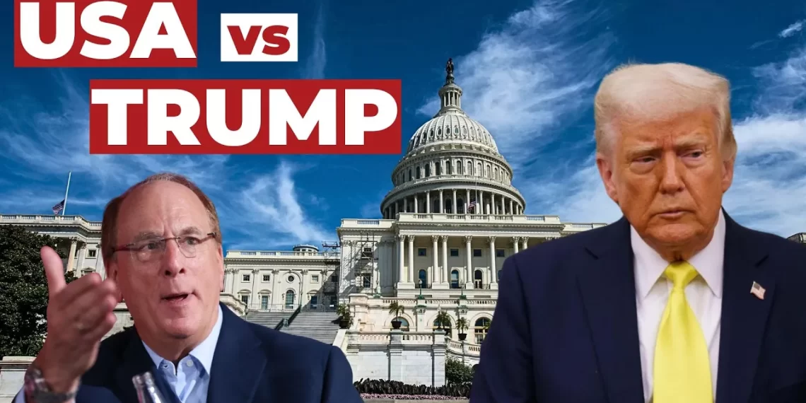 Il Campidoglio. Larry Fink e Donald Trump in primo piano