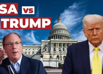 Il Campidoglio. Larry Fink e Donald Trump in primo piano