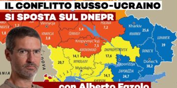Mappa degli oblast ucraini con Alberto Fazolo in primo piano
