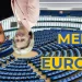 Parlamento europeo. Mario Draghi e Ursula von der Leyen capovolti