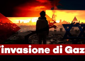 Ragazzo di spalle guarda le macerie di Gaza