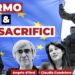 Sergio Mattarella con la bandiera Ue e un soldato che la regge