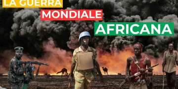 Soldati e guerriglieri africani in uno scenario di guerra