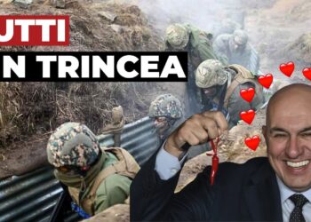 Soldati in trincea. Guido Crosetto in primo piano
