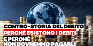 Un piccolo mappamondo fra pile di monete d'oro