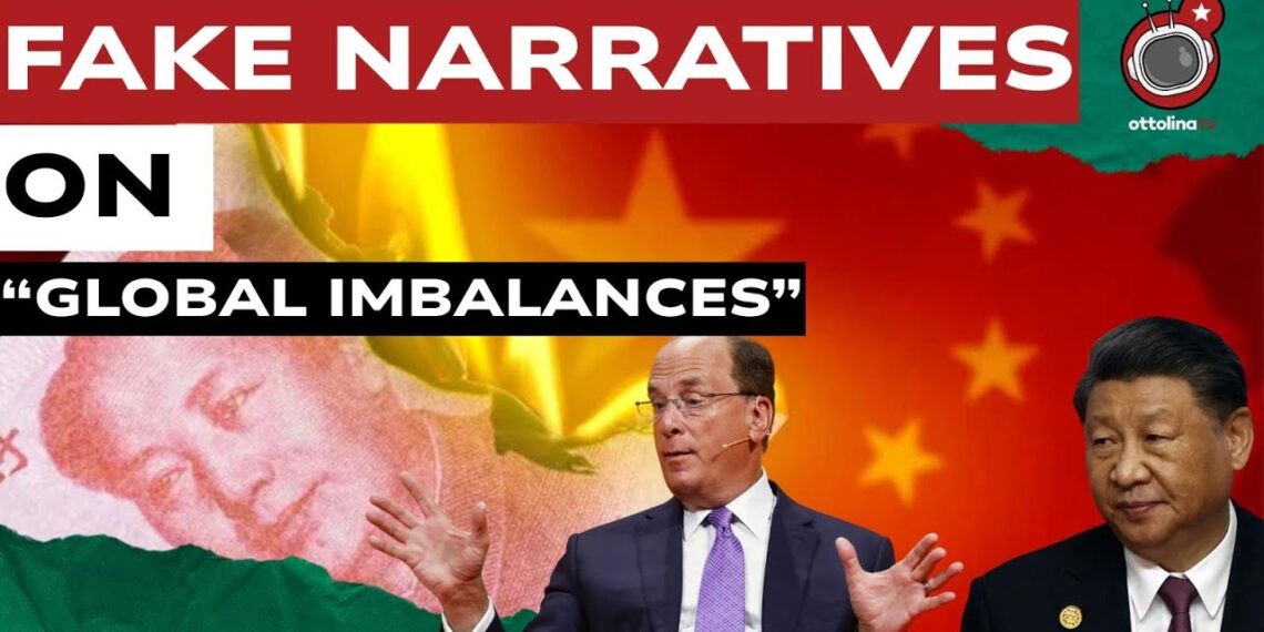 Banconota e bandiera cinese. Larry Fink e Xi Jinping in primo piano