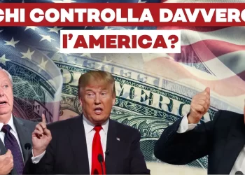 Bandiera degli Stati Uniti. Lindsay Graham, Donald Trump e Vladimir Putin in primo piano