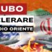 Bandiere di Israele e Iran con missili