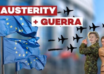 Bandiere europee, aerei militari in volo. Ursula von der Leyen e Kaja Kallas in primo piano