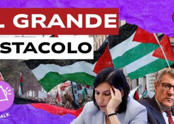 Bandiere palestinesi in manifestazione. Elly Schlein e Maurizio Landini in primo piano
