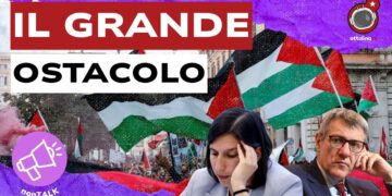 Bandiere palestinesi in manifestazione. Elly Schlein e Maurizio Landini in primo piano