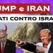 Benjamin Netanhyau, Donald Trump e ali Khamenei. Esplosione sullo sfondo