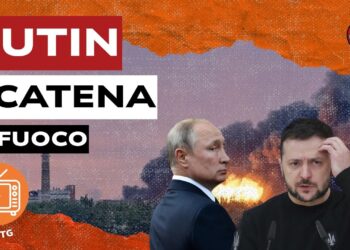 Bombardamento a Kiev. Vladimir Putin e Volodymyr Zelensky in primo piano
