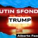 Esplosione nucleare. Donald Trump in versione satanica. Alberto Fazolo in primo piano