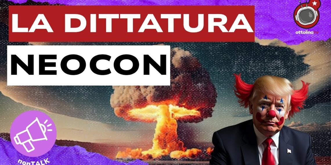 Esplosione nucleare. Donald Trump truccato da clown