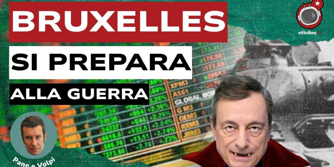 Listino di borsa- Mario Draghi vampiro in primo piano
