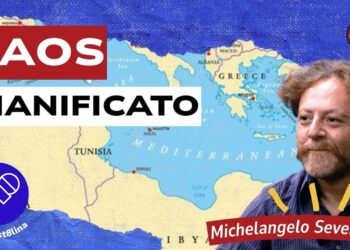 Mappa del bacino del Mediterraneo. Michelangelo Severgnini in primo piano