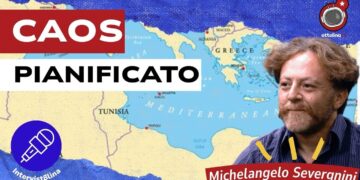 Mappa del bacino del Mediterraneo. Michelangelo Severgnini in primo piano