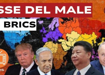 Mappa del mondo. Donald Trump, Benjamin Netanhyau, Xi Jinping e Vladimir Putin in primo piano