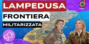 Mappa della Sicilia. Giorgia Meloni e Ursula von der Leyen in divisa militare in primo piano