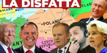 Mappa europea. In primo piano alcuni leader occidentali