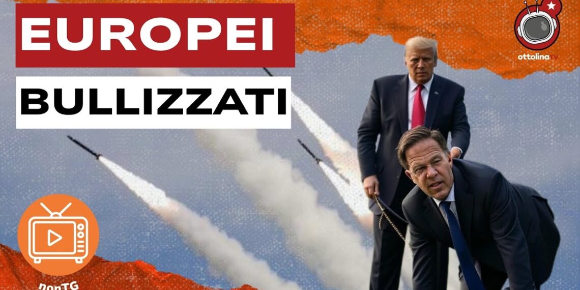 Mark Rutte al guinzaglio di Donald Trump